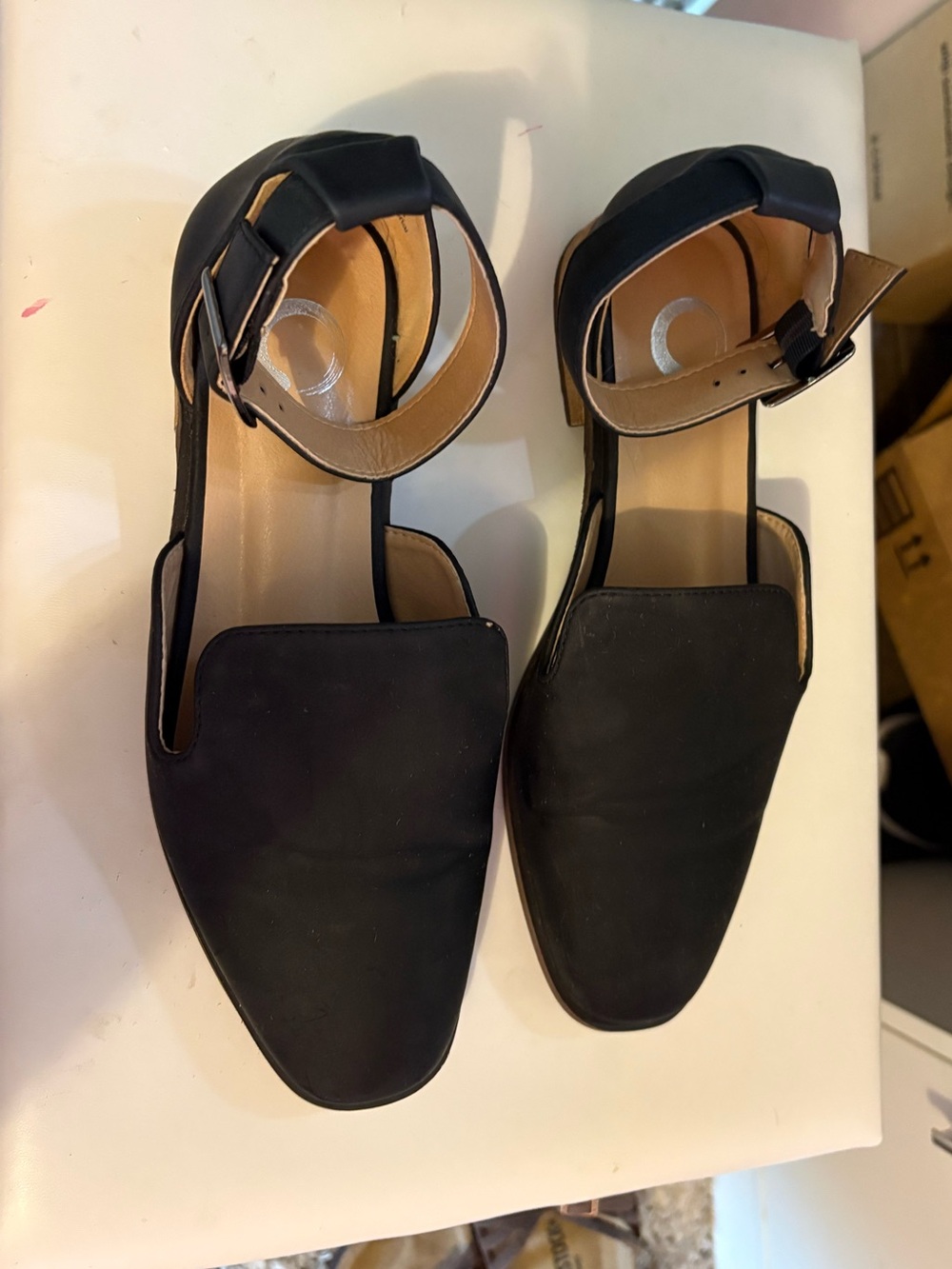 Black Ankle-Strap D'Orsay Flats - Women - Picture 2 of 6
